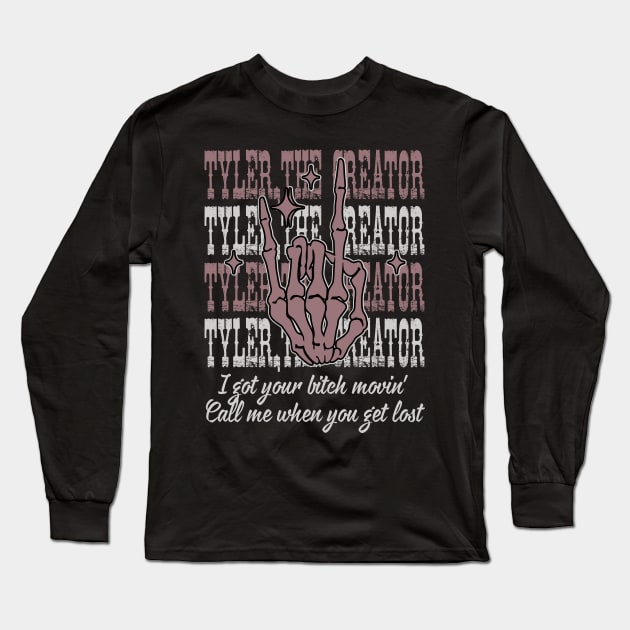 I got your bitch movin'. Call me when you get lost Cowboy Skeleton Mountain Cactus Long Sleeve T-Shirt by Beetle Golf